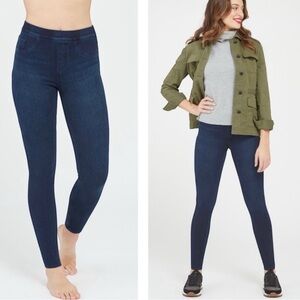 SPANX Jean Ish Ankle Leggings Denim Blue Shapewear Women’s Size XL